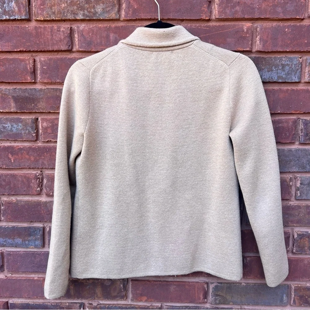 J Crew Blazer Cropped Single-button Sweater blazer Wool Blend Jcrew 365 tan